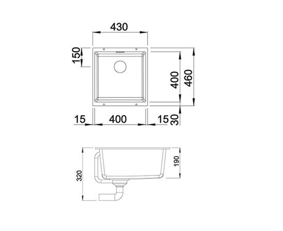 Кухонная мойка blanco subline 400-u 523431 в Актау фото № 2