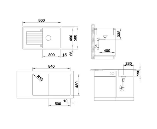 Кухонная мойка blanco zia 5 s 520515 в Актау фото № 2