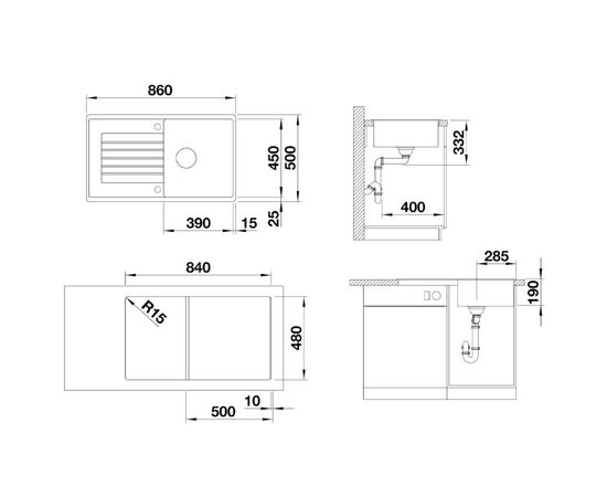Кухонная мойка blanco zia 5 s 526016 в Актау фото № 2