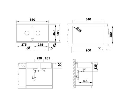 Кухонная мойка blanco zia 9 516678 в Актау фото № 2