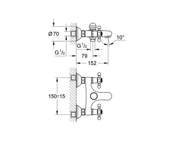 смеситель для ванны grohe sinfonia 25030ig0, золото/хром в Актау фото № 2