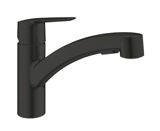 смеситель для кухни grohe quickfix start 303072431 с выдвижным изливом, черный в Актау фото № 1