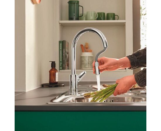смеситель для кухни grohe baucurve 30547000, выдвижной излив, хром в Актау фото № 2