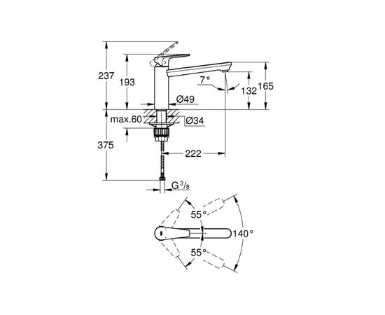 смеситель для кухни grohe bauedge 31693000, хром в Актау фото № 2