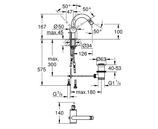 смеситель для биде grohe atrio new 32108003, хром в Актау фото № 2