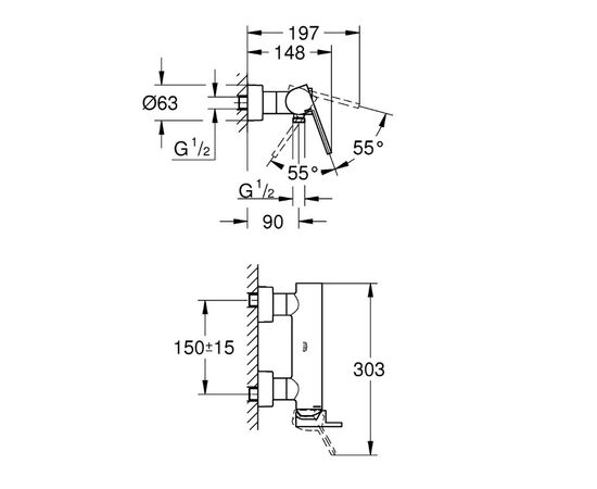 смеситель для душа grohe plus 33577003, хром в Актау фото № 3