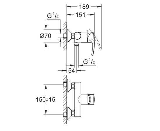 смеситель для душа grohe eurostyle 33590001, хром в Актау фото № 2