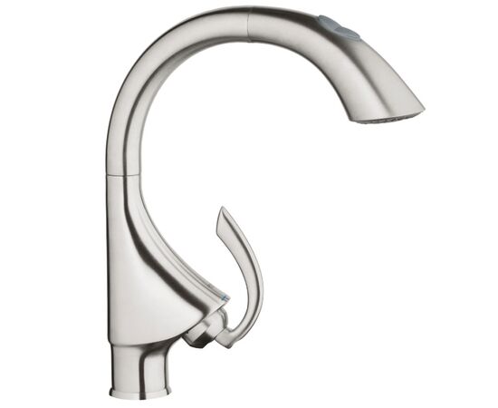 смеситель для кухни grohe к4 33782sd0 с выдвижным изливом, суперсталь в Актау фото № 1
