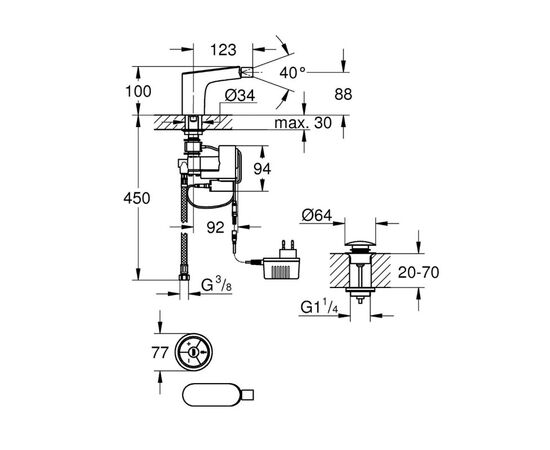 смеситель для биде grohe veris f-digital э 36286000, хром в Актау фото № 2