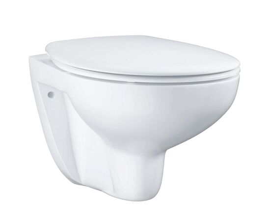унитаз подвесной grohe bau ceramic 39497000, безободковый, с сиденьем без микролифта, белый в Актау фото № 1