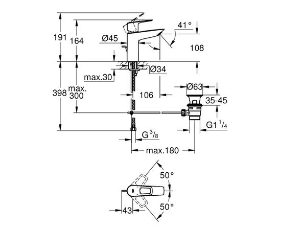 смеситель для раковины grohe bauloop 23762001, хром в Актау фото № 2