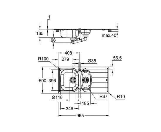 Кухонная мойка grohe k200 31564sd1 в Актау фото № 3