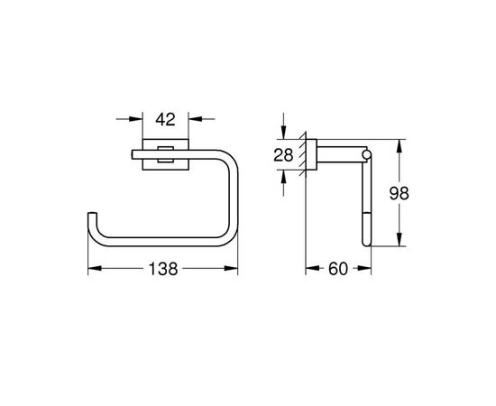 Держатель для туалетной бумаги grohe essentials cube 40507001, без крышки, хром в Актау фото № 2