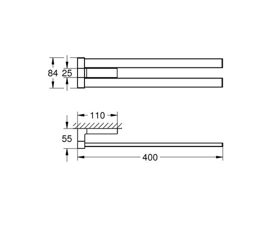 Двойной держатель полотенца grohe selection cube 40768000, хром в Актау фото № 3