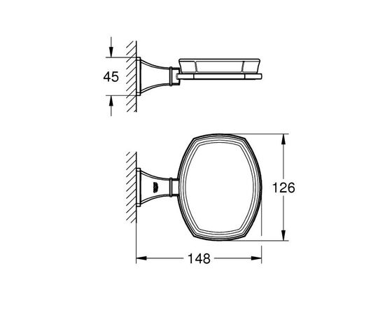 Мыльница grohe grandera 40628ig0 керамическая с держателем, хром/золото в Актау фото № 2