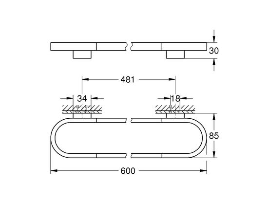 Держатель для полотенца grohe selection 41056000, 600, полочки, хром в Актау фото № 2