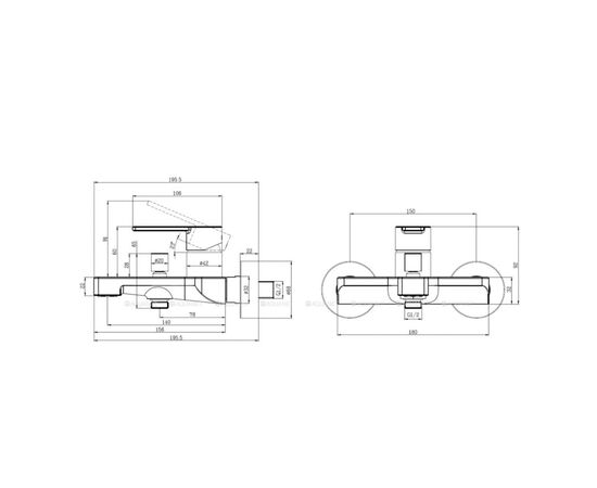 смеситель для ванны villeroy boch architectura tvt10300200061 в Актау фото № 2