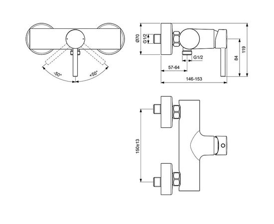 смеситель для душа ideal standard ceraline bc200aa хром в Актау фото № 4