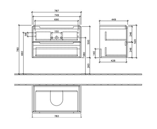 тумба с раковиной villeroy & boch subway 2.0 a69610dh в Актау фото № 3
