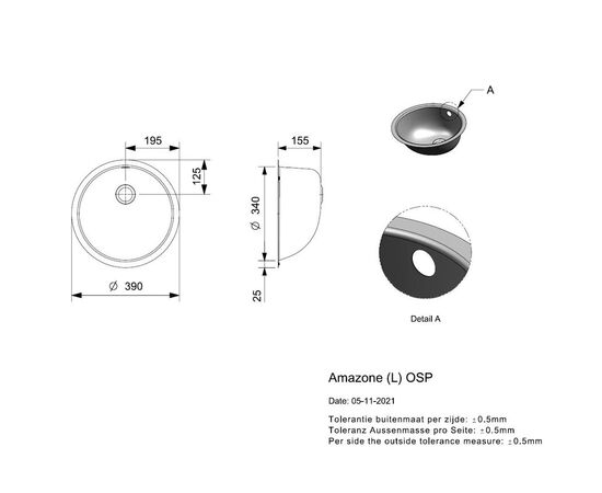 Встраиваемая мойка раковина reginox amazone r00632 l osp 39x39 см в Актау фото № 4