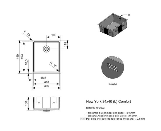 Кухонная мойка reginox new york r27820 34x40 comfort в Актау фото № 4