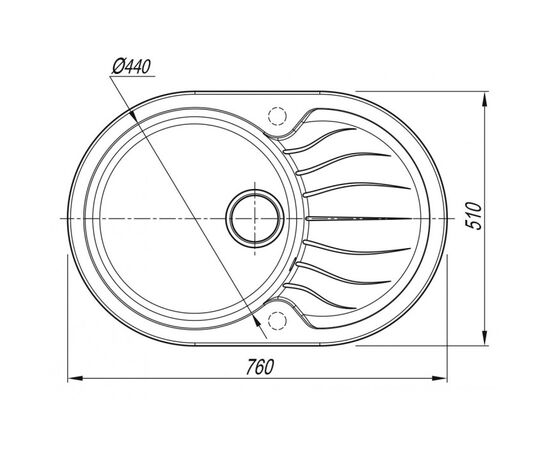 Кухонная мойка dr.gans берта 760, графит cmc, овальная, 76x51см в Актау фото № 3