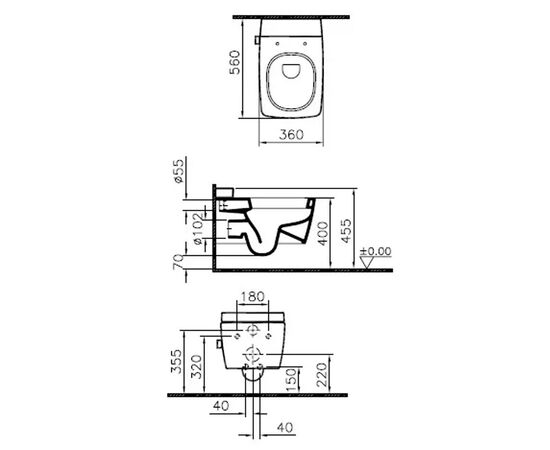унитаз подвесной vitra metropole 7672b003-0075 безободковый белый в Актау фото № 3