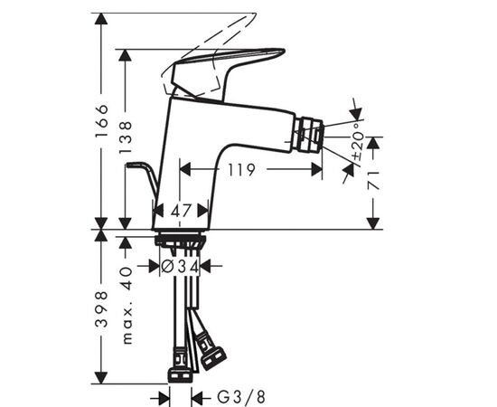смеситель для биде hansgrohe logis 71204000 в Актау фото № 2