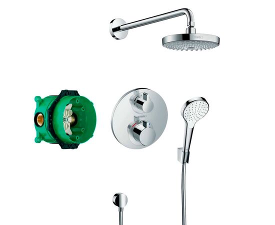 Душевая система встраиваемая hansgrohe ecostat e 27295000 с термостатом, хром в Актау фото № 1
