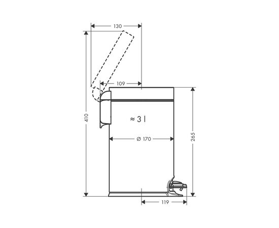 Ведро для мусора, хром hansgrohe addstoris 41775000, хром в Актау фото № 2