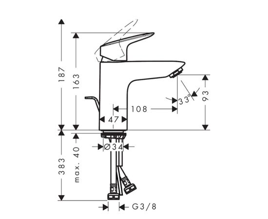 смеситель для раковины hansgrohe logis 71100000 в Актау фото № 3