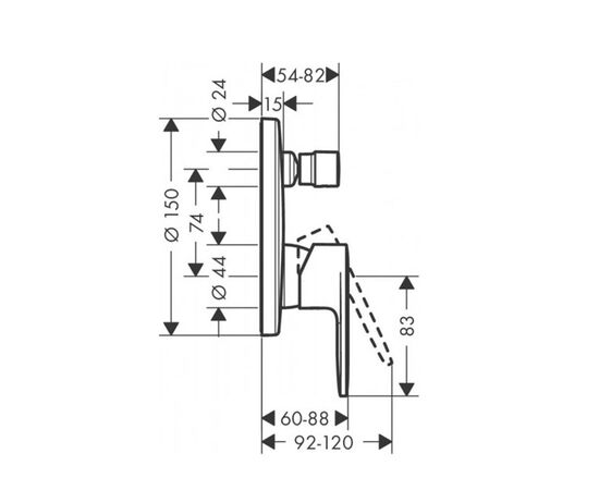 смеситель для душа hansgrohe vernis blend 71466000 в Актау фото № 2