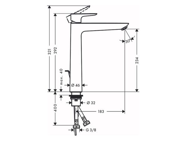смеситель для раковины hansgrohe talis e 71716140, бронза в Актау фото № 2