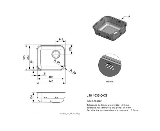 Кухонная мойка reginox l18 r03251 4035 okg в Актау фото № 2