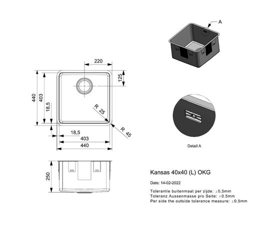 Кухонная мойка reginox kansas 40x40 l okg r19047 в Актау фото № 2