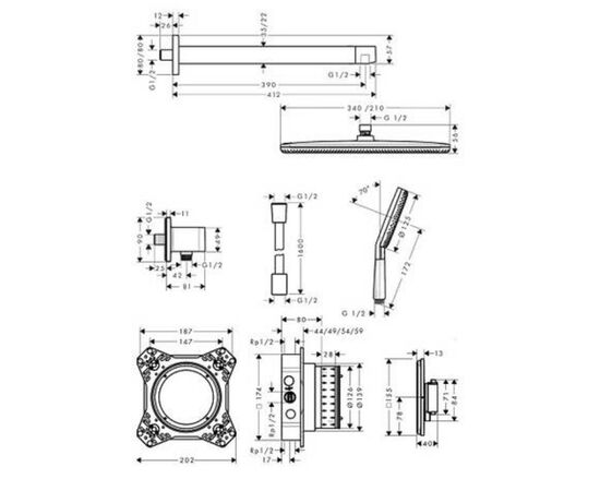 Встраиваемая душевая система hansgrohe raindance alive 24620000 q 210 340 1jet, хром в Актау фото № 2