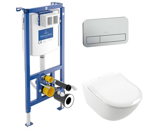 унитаз с инсталляцией 5в1 villeroy&boch subway 3.0 4670t001 viconnect 92242700 viconnect 92249069 9m78s101, хром в Актау фото № 1