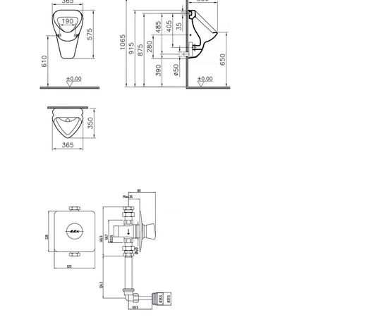 Писсуар vitra arkitekt 6663b003-0199 + e.c.a.102111147ex в Актау фото № 2
