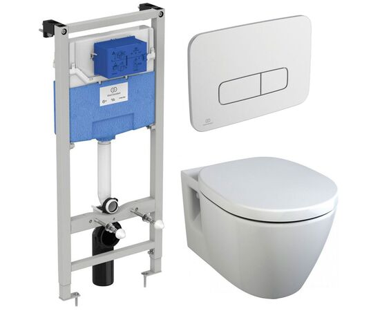 Комплект ideal standard: унитаз e814901 c инсталляцией r020467 и кнопкой r0123aa в Актау фото № 1