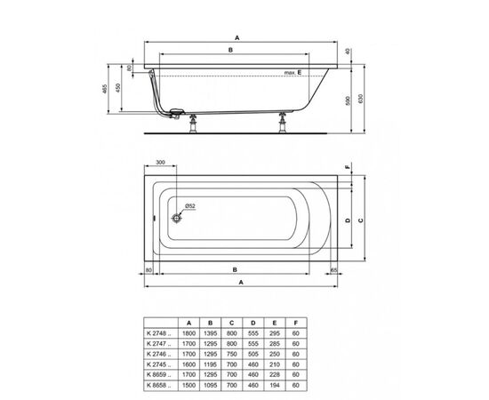 Ванна акриловая 170x70 ideal standard hot line k865901 в Актау фото № 2