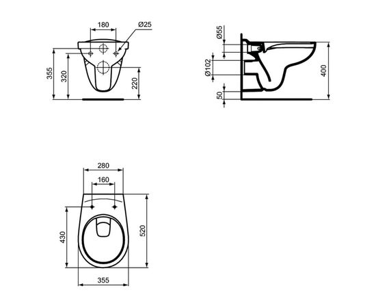 унитаз подвесной ideal standard eurovit k881201 безободковый в Актау фото № 2