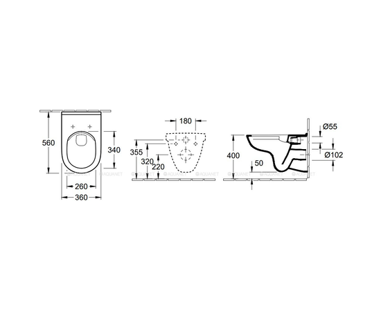 унитаз подвесной villeroy boch o. novo 5660d201 безободковый в Актау фото № 4