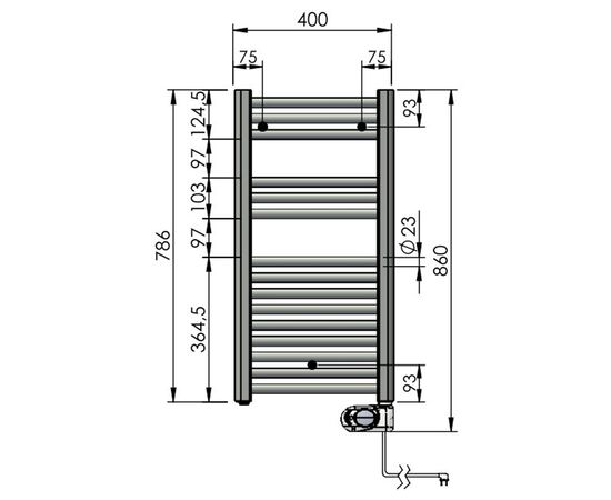 Полотенцесушитель zehnder aura 80x40 pbebz-080-40/mq черный в Актау фото № 3