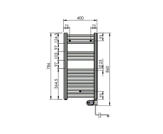 Полотенцесушитель zehnder aura 80x40 pbez-080-40/mq белый в Актау фото № 2