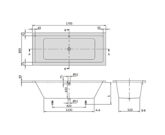 Ванна акриловая villeroy&boch targa plus uba180nes2v01+u99740000 180x80 в Актау фото № 2