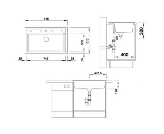 Кухонная мойка blanco dalago 8 516629 антрацит в Актау фото № 3