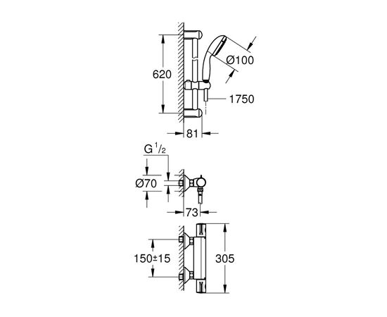 Душевoй гарнитур grohe grohtherm 34565001 в Актау фото № 3