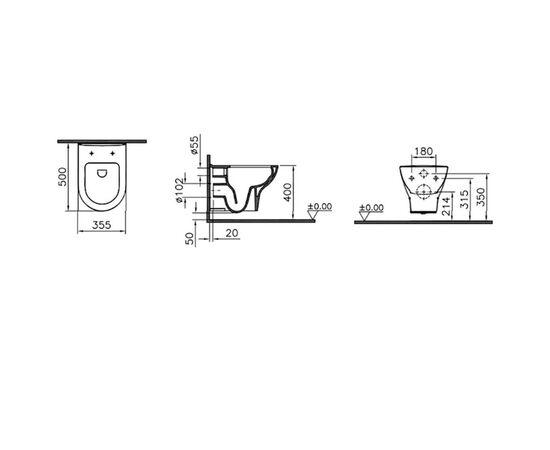 Подвесной унитаз vitra zentrum 5795b003-0075 rim-ex с микролифтом в Актау фото № 3