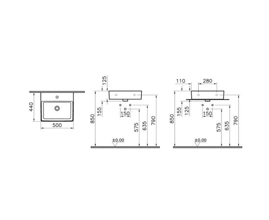 раковина vitra nuo 7431b003-0631 50x44 в Актау фото № 2