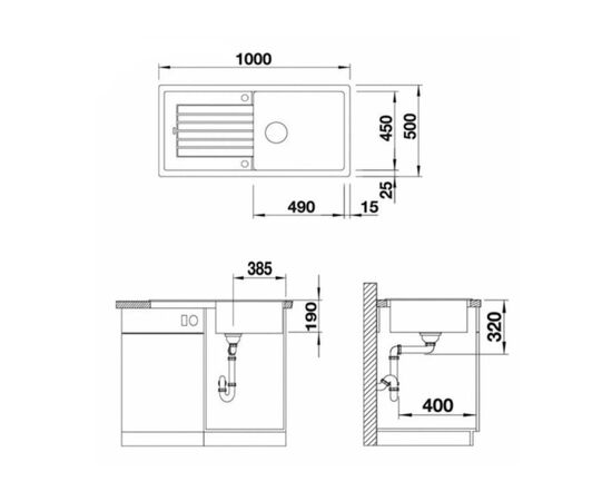 Кухонная мойка blanco  zia xl 6 s - антрацит (517568) на столешницу в Актау фото № 3